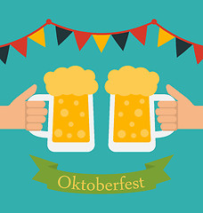 Image showing  Advertise Flyer with Decoration for Oktoberfest