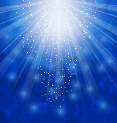 Image showing Shimmering Xmas Light Background with Rays, Winter Wallpaper