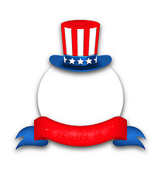 Image showing Abstract Background with Uncle Sam\'s Hat for National Holidays o