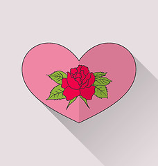 Image showing Celebration romantic heart with flower rose for Valentine Day