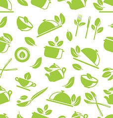 Image showing Seamless Pattern with Healthy Eating