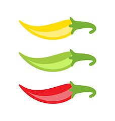 Image showing Colorful Chilli Peppers Isolated