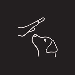 Image showing Dog training sketch icon.
