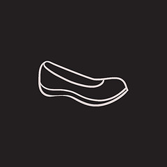 Image showing Female shoe sketch icon.