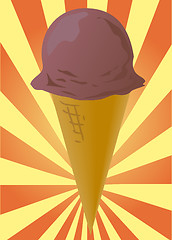 Image showing Chocolate ice cream cone