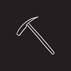 Image showing Ice pickaxe sketch icon.