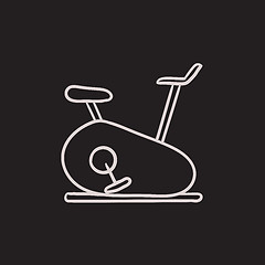 Image showing Exercise bike sketch icon.