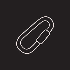 Image showing Climbing carabiner sketch icon.