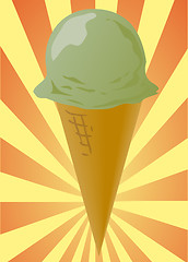 Image showing Pistachio ice cream cone