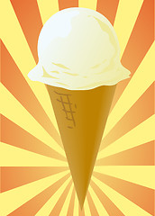 Image showing Vanilla ice cream cone