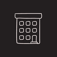 Image showing Condominium building sketch icon.