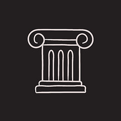 Image showing Ancient column sketch icon.