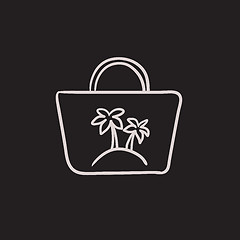 Image showing Beach bag sketch icon.