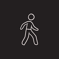 Image showing Pedestrianism sketch icon.