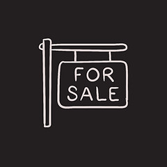 Image showing For sale placard sketch icon.