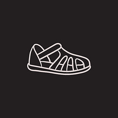 Image showing Sandal sketch icon.