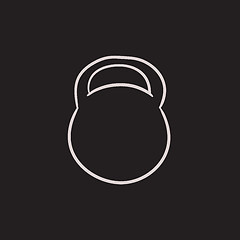 Image showing Kettlebell sketch icon.