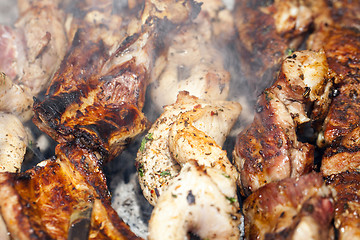 Image showing skewers of pork