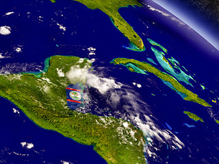 Image showing Belize with embedded flag on Earth