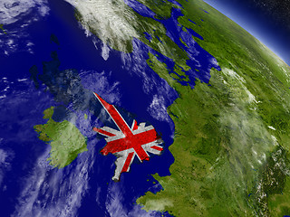 Image showing United Kingdom with embedded flag on Earth