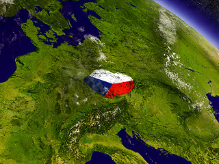 Image showing Czech republic with embedded flag on Earth