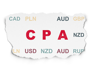 Image showing Finance concept: CPA on Torn Paper background