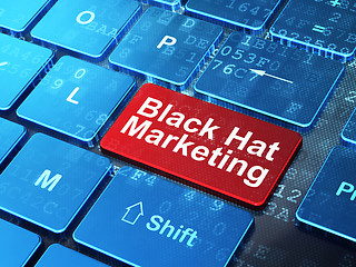 Image showing Finance concept: Black Hat Marketing on computer keyboard background
