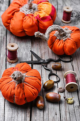 Image showing Crafts with pumpkins