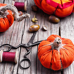 Image showing Crafts with pumpkins