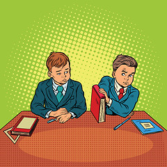 Image showing Two boys in school, bulling, discrimination