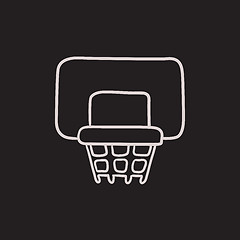 Image showing Basketball hoop sketch icon.