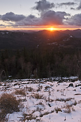 Image showing Mountain sunset