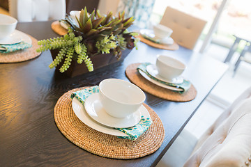 Image showing Close Up Abstract of Table Setting in House