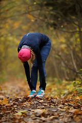 Image showing Blonde goes in for sports