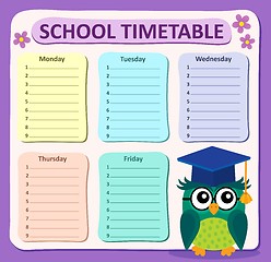 Image showing Weekly school timetable subject 4