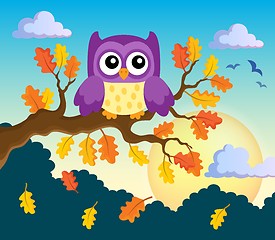 Image showing Autumn owl theme image 2