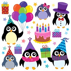 Image showing Party penguins theme set 1