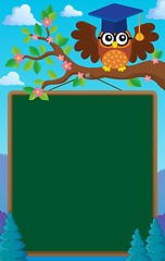Image showing Branch with schoolboard and owl