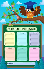 Image showing Weekly school timetable subject 5