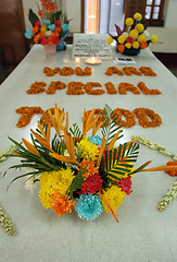 Image showing Tomb of Mother Teresa, decorated with fresh flowers in Kolkata, West Bengal, India