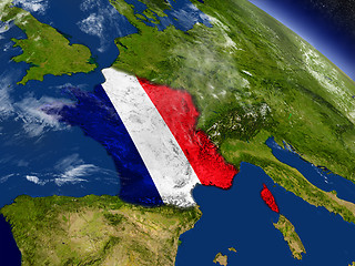 Image showing France with embedded flag on Earth