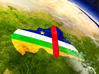 Image showing Central Africa with embedded flag on Earth