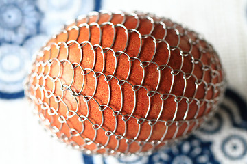 Image showing Easter eggs decorated with wire