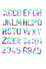 Image showing hand painted alphabet and numbers