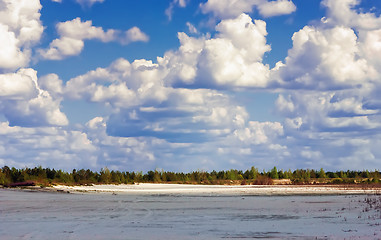 Image showing Summer Landscape With Cumulus Clouds