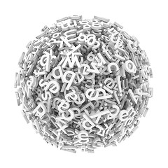 Image showing gray typography sphere