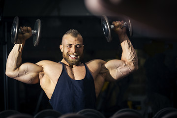 Image showing a strong male bodybuilder