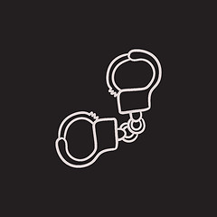 Image showing Handcuffs sketch icon.