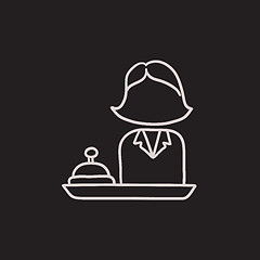 Image showing Female receptionist sketch icon.