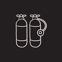 Image showing Oxygen tank sketch icon.